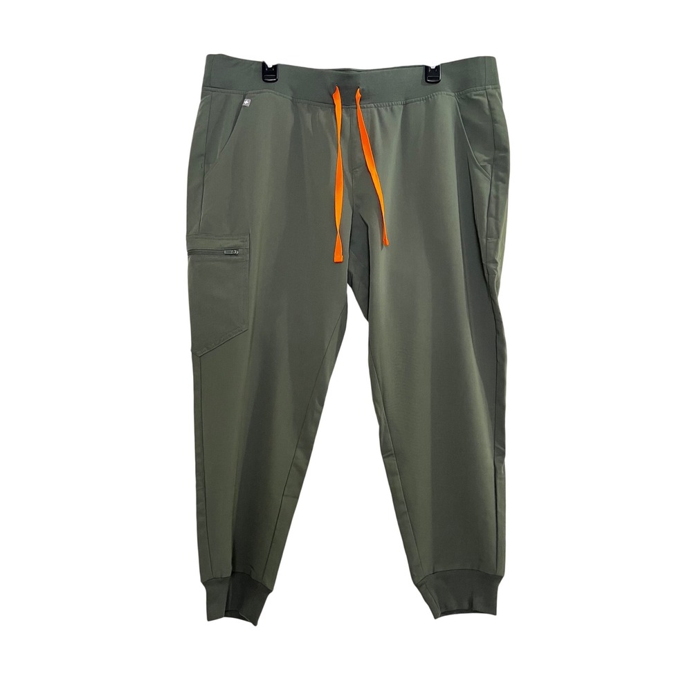 FIGS New Zamora 2.0 Jogger Petite Scrub Pants Moss Green Orange Drawstring XXL/P